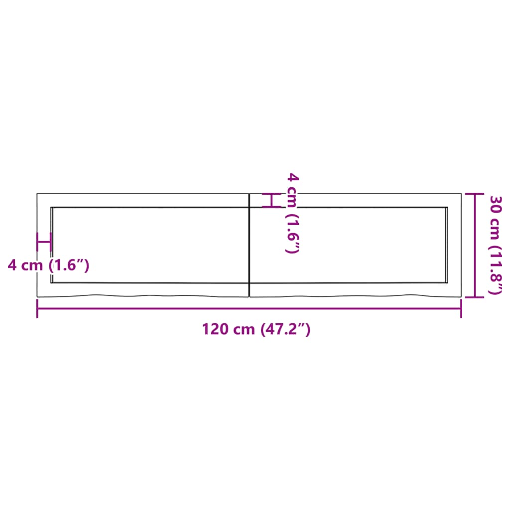 vidaXL Prateleira de parede 120x30x(2-4) cm carvalho tratado castanho