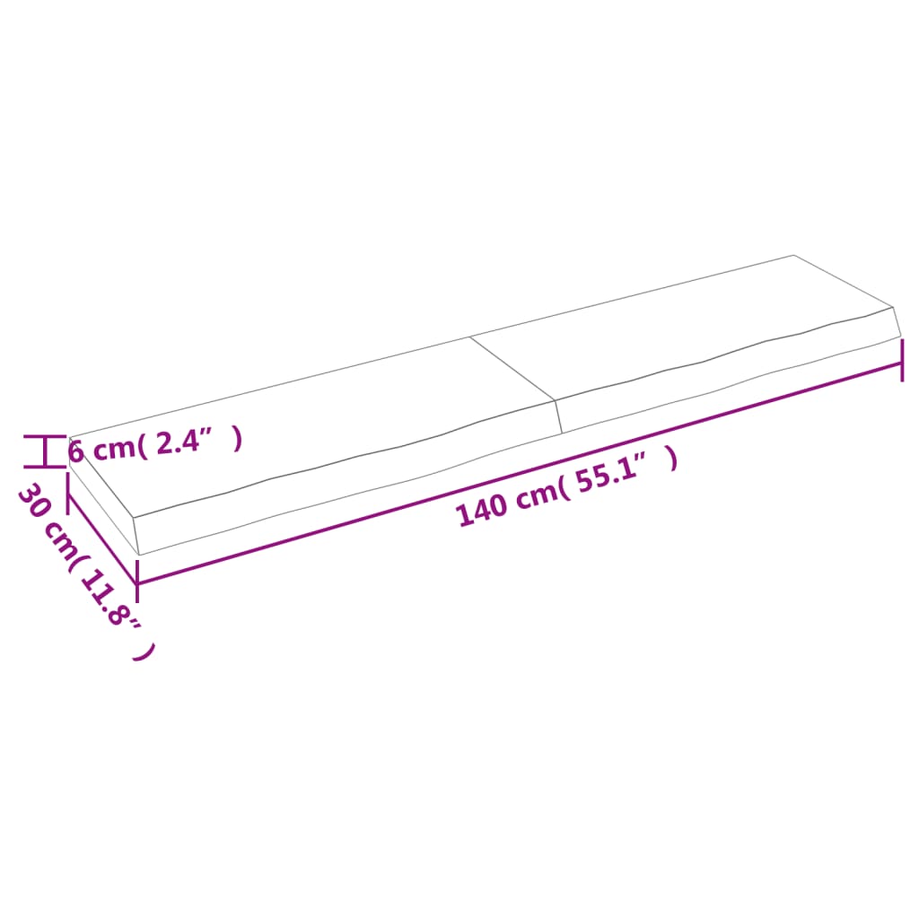 vidaXL Prateleira de parede 140x30x(2-6) cm carvalho tratado castanho