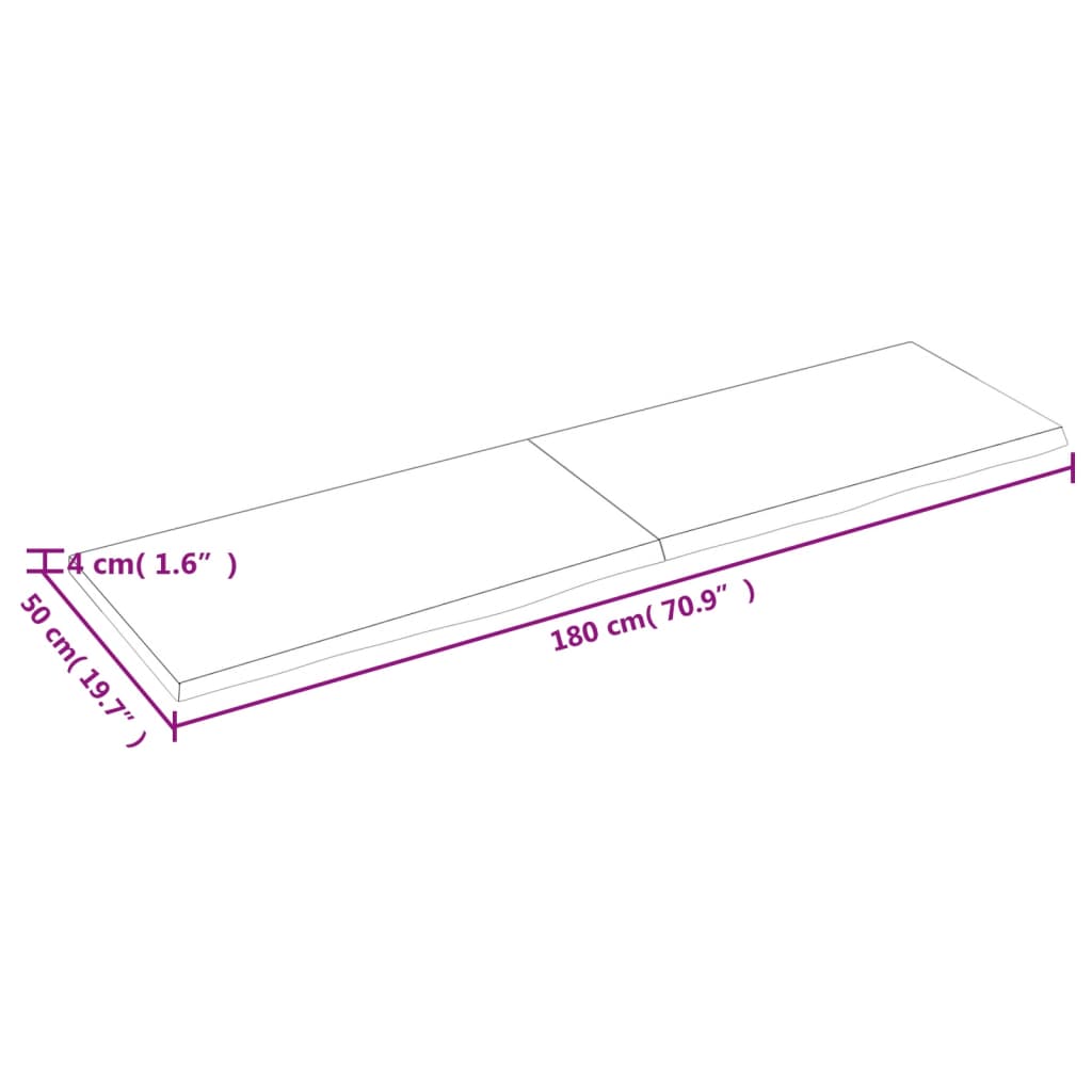 vidaXL Prateleira de parede 180x50x(2-4) cm carvalho tratado castanho