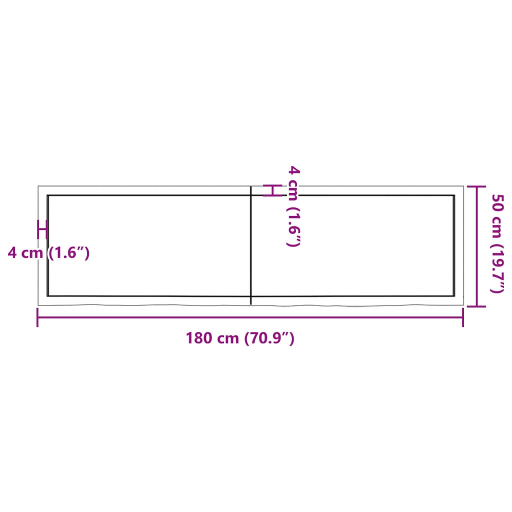 vidaXL Prateleira de parede 180x50x(2-4) cm carvalho tratado castanho