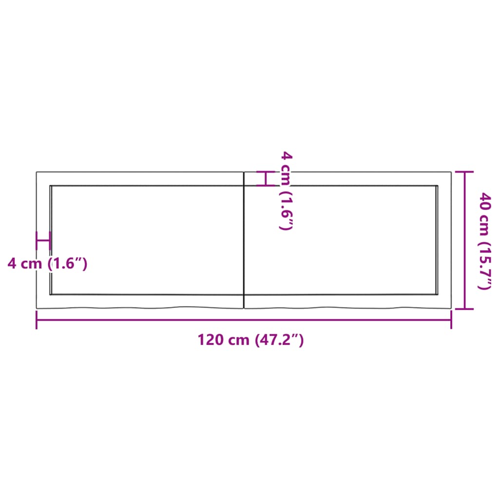 vidaXL Prateleira de parede 120x40x(2-6)cm carvalho maciço não tratado