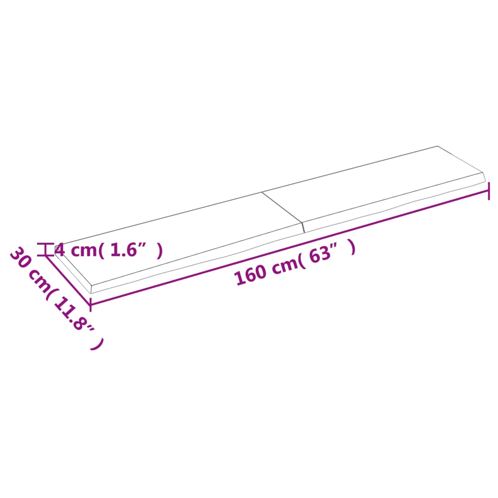 vidaXL Prateleira de parede 160x30x(2-4) cm carvalho tratado castanho