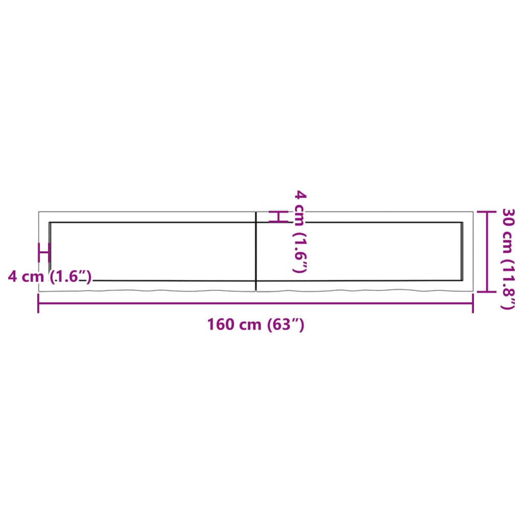 vidaXL Prateleira de parede 160x30x(2-4) cm carvalho tratado castanho