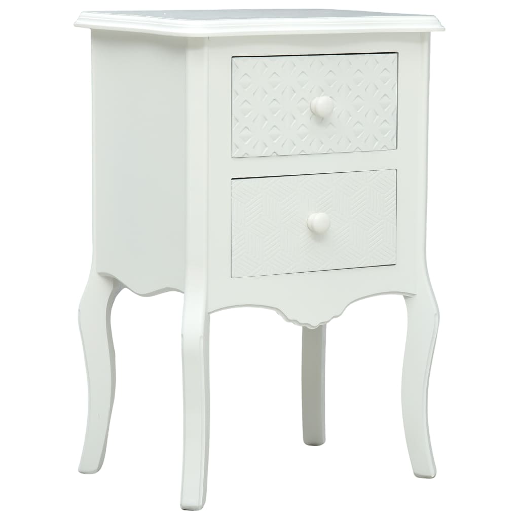 vidaXL Mesa de cabeceira 43x32x65 cm MDF branco