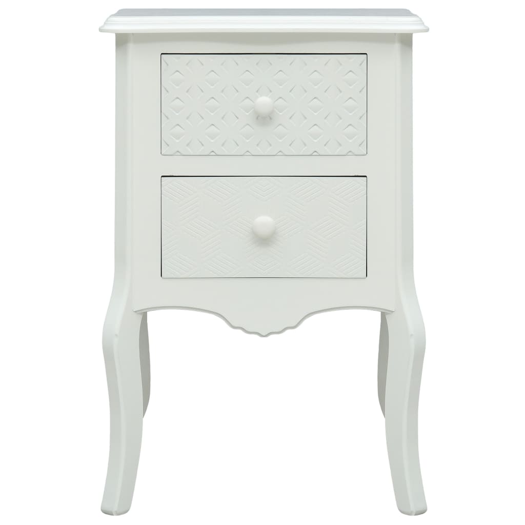 vidaXL Mesa de cabeceira 43x32x65 cm MDF branco