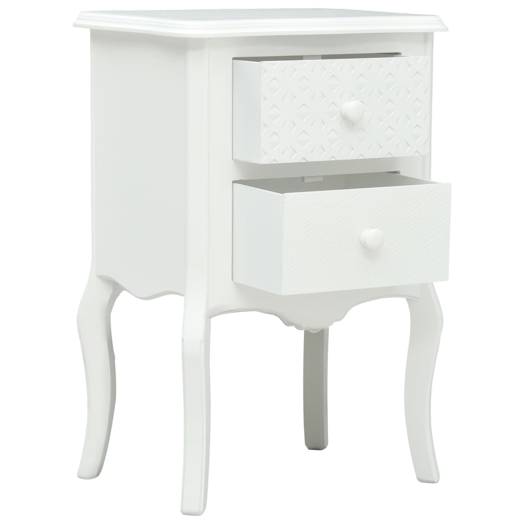 vidaXL Mesa de cabeceira 43x32x65 cm MDF branco