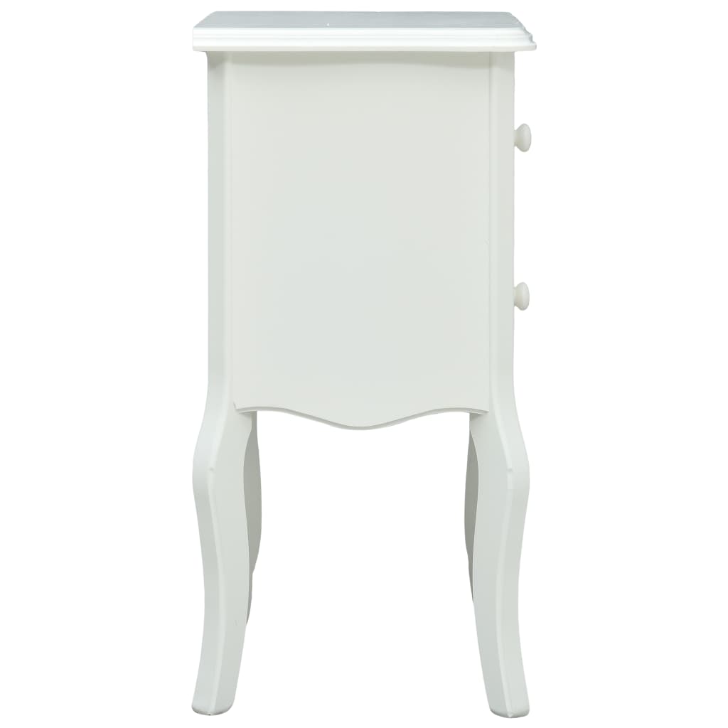 vidaXL Mesa de cabeceira 43x32x65 cm MDF branco