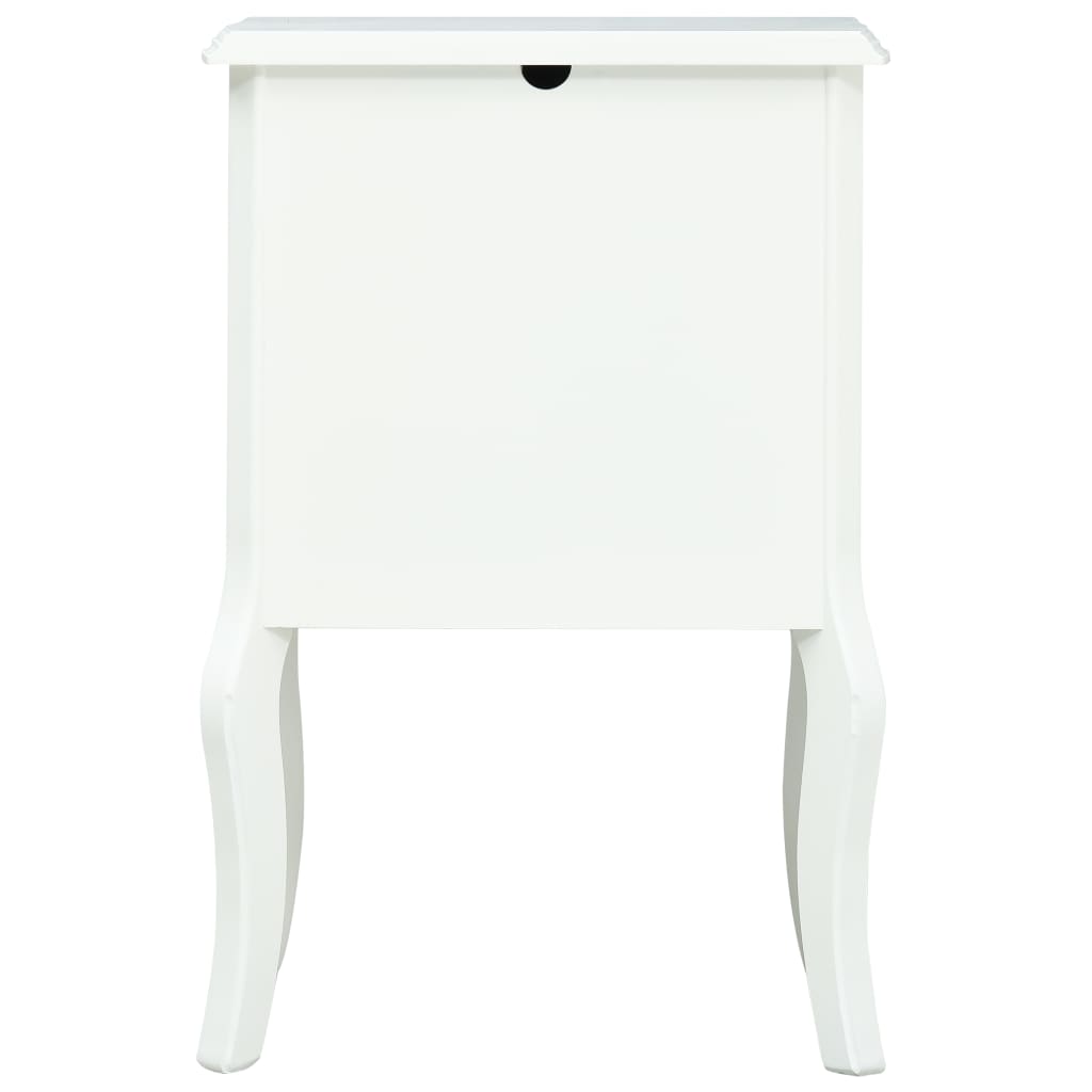 vidaXL Mesa de cabeceira 43x32x65 cm MDF branco