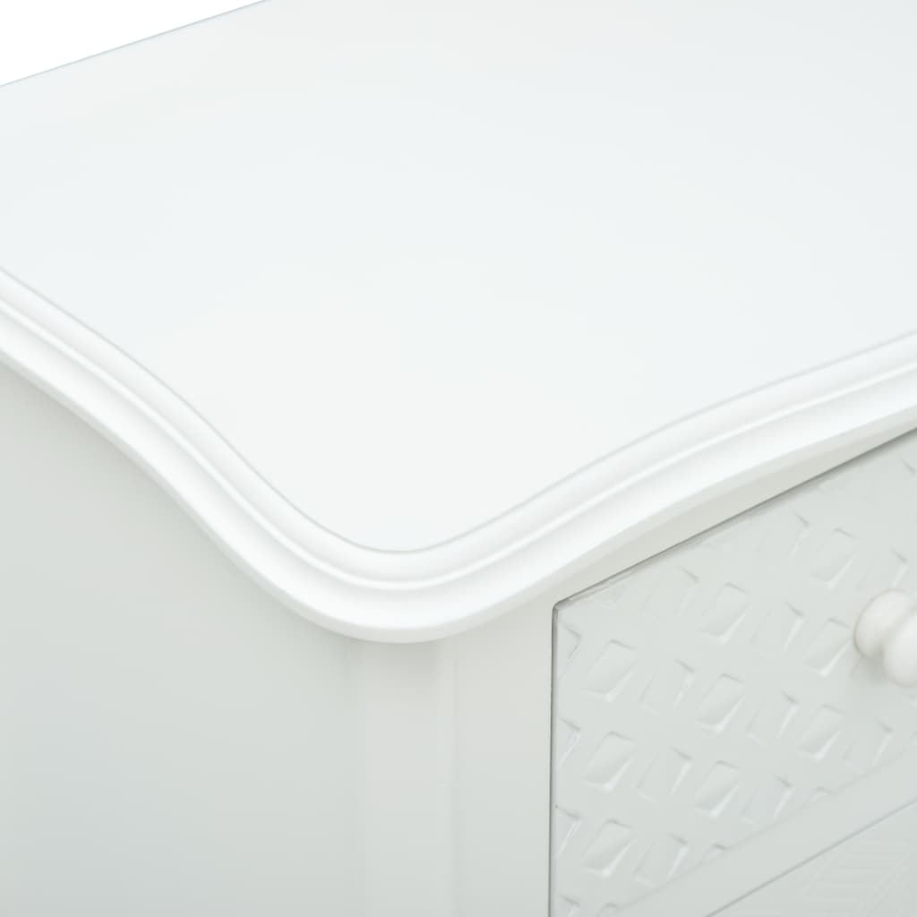 vidaXL Mesa de cabeceira 43x32x65 cm MDF branco