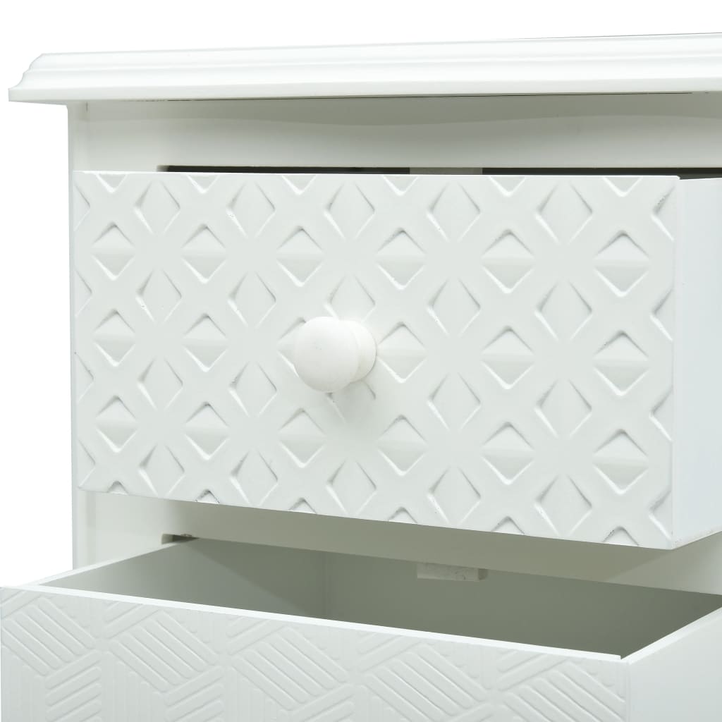 vidaXL Mesa de cabeceira 43x32x65 cm MDF branco