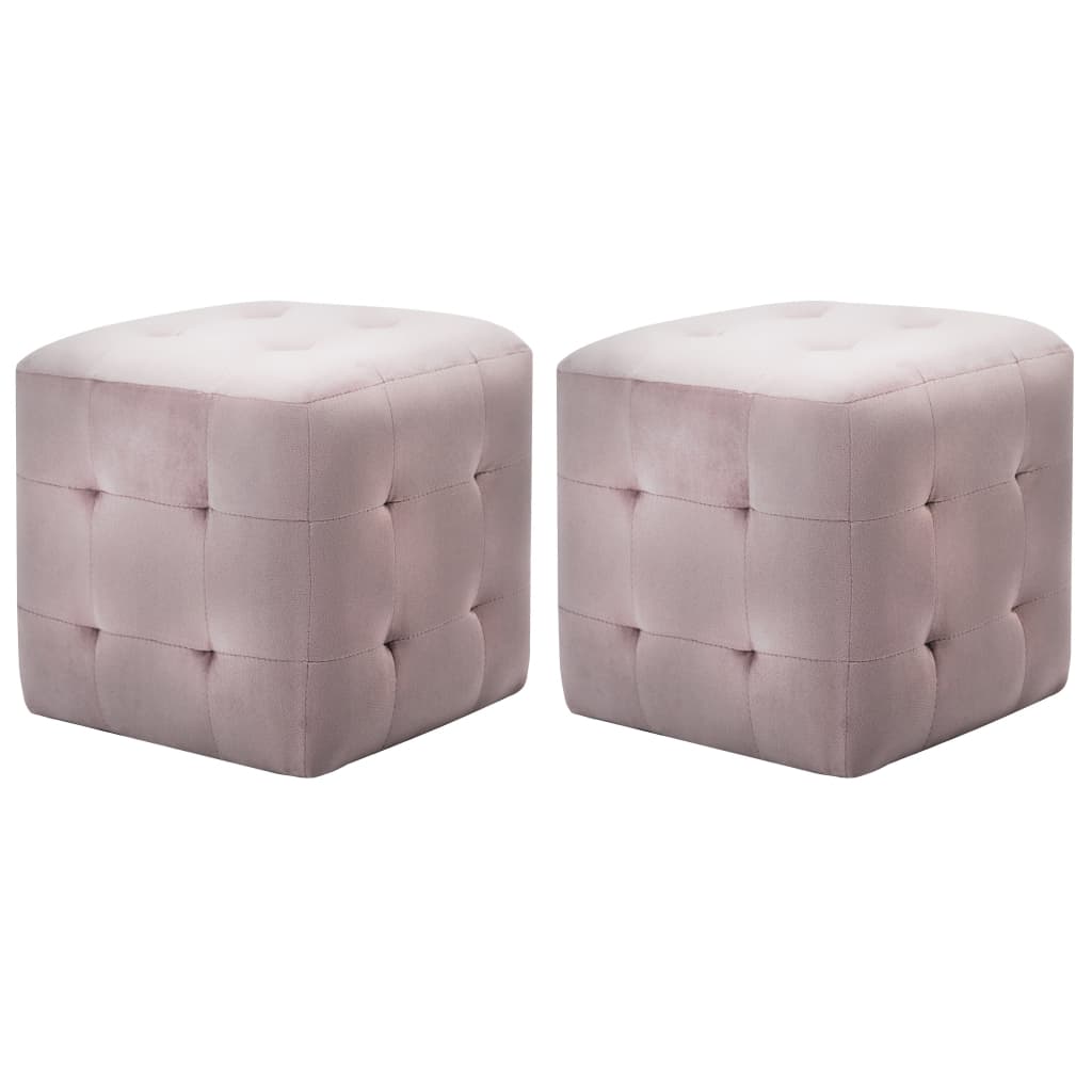 vidaXL Mesas de cabeceira 2 pcs 30x30x30 cm veludo rosa