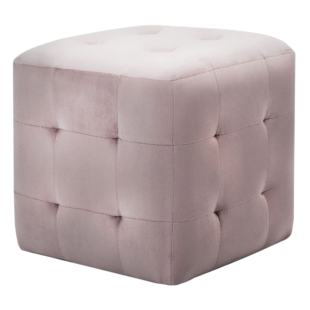 vidaXL Mesas de cabeceira 2 pcs 30x30x30 cm veludo rosa