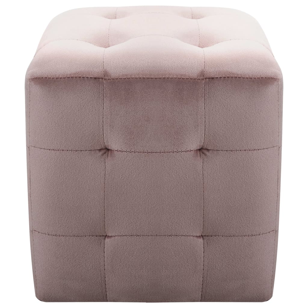 vidaXL Mesas de cabeceira 2 pcs 30x30x30 cm veludo rosa