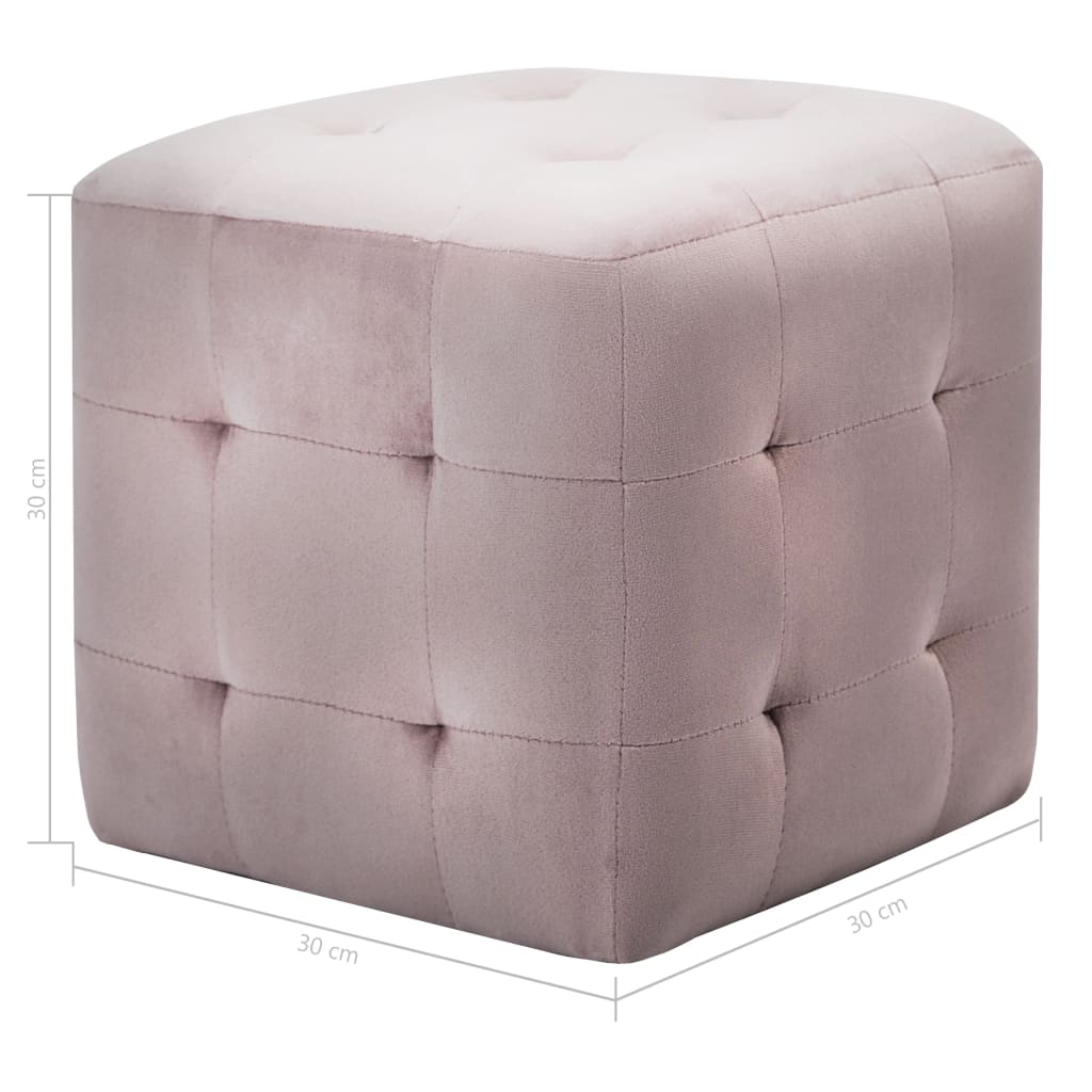 vidaXL Mesas de cabeceira 2 pcs 30x30x30 cm veludo rosa