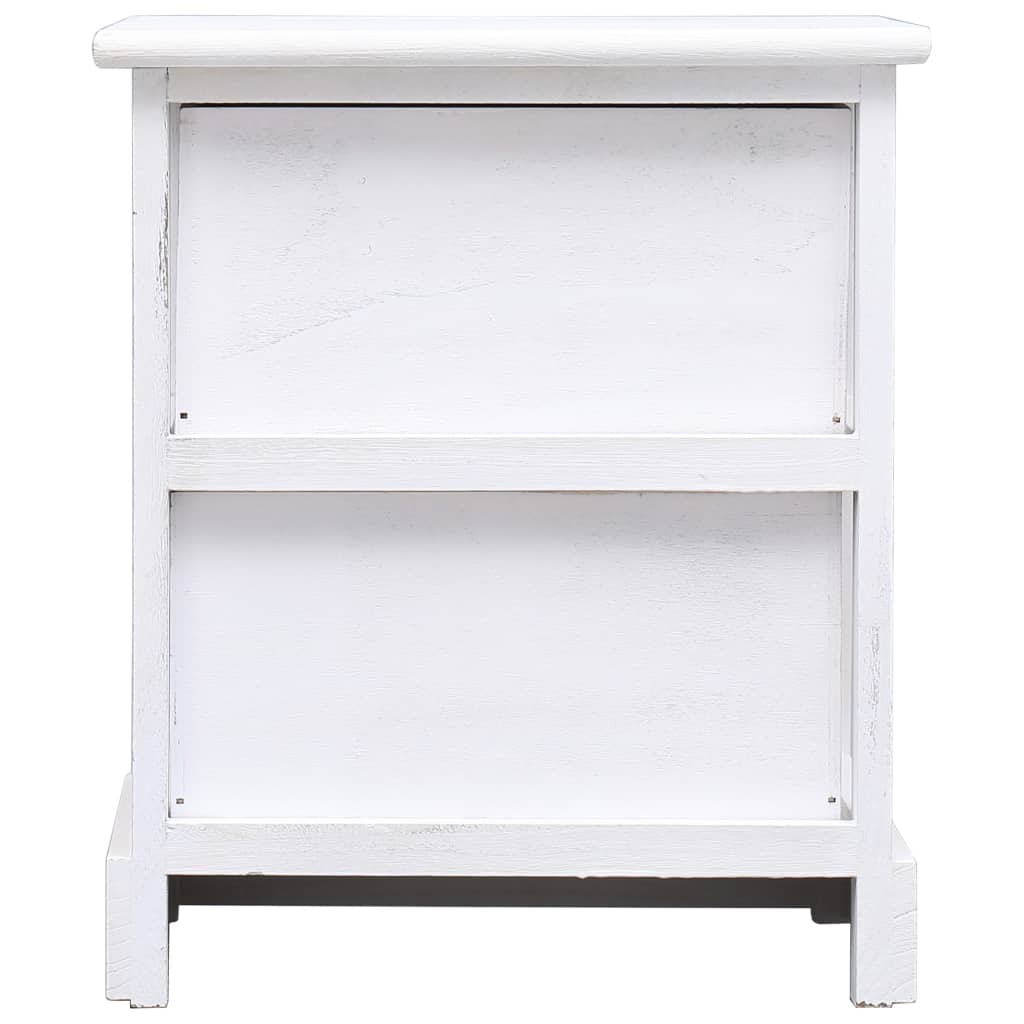 vidaXL Mesa de cabeceira 38x28x45 cm madeira de paulownia branco