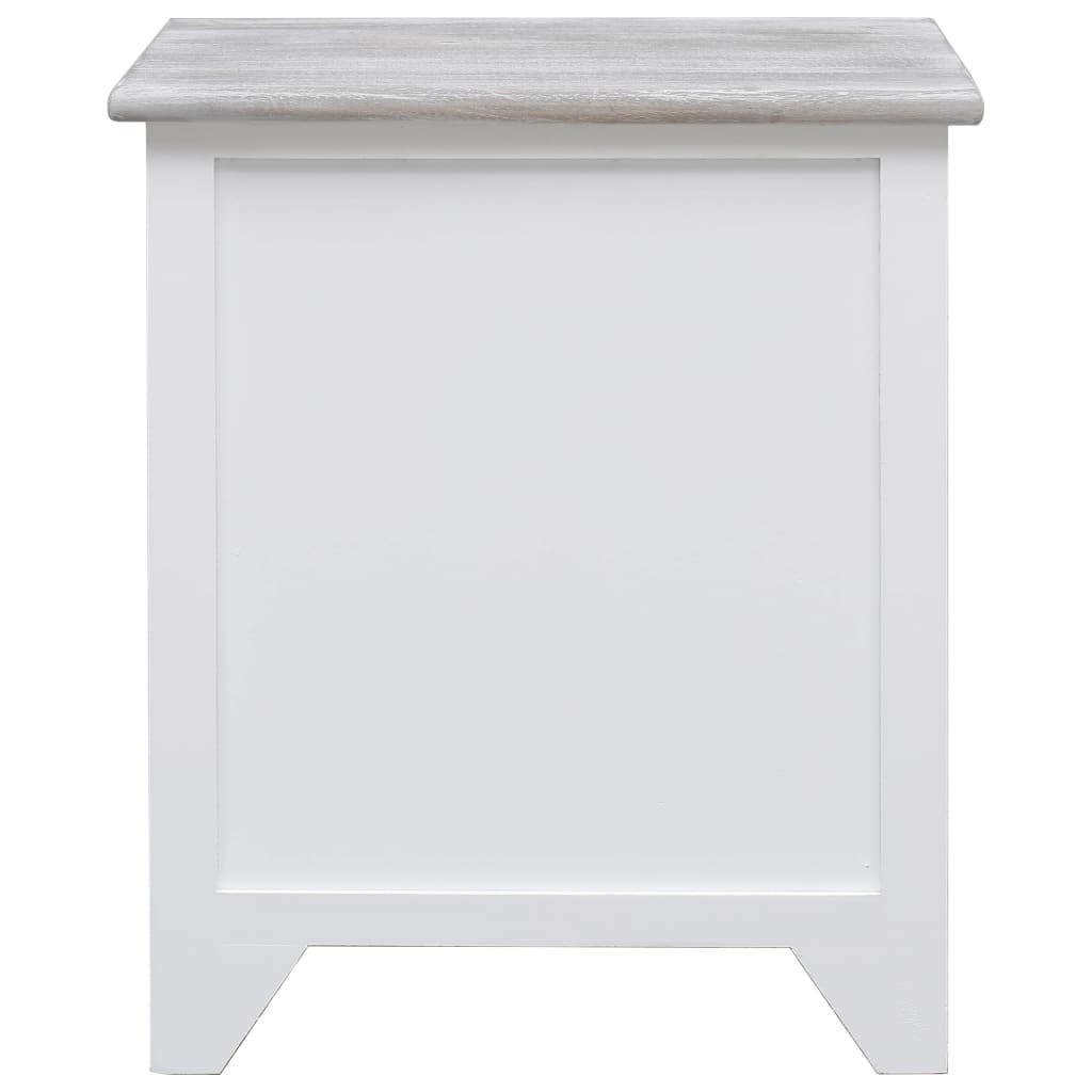 vidaXL Mesa de cabeceira 38x28x45 cm madeira de paulownia branco