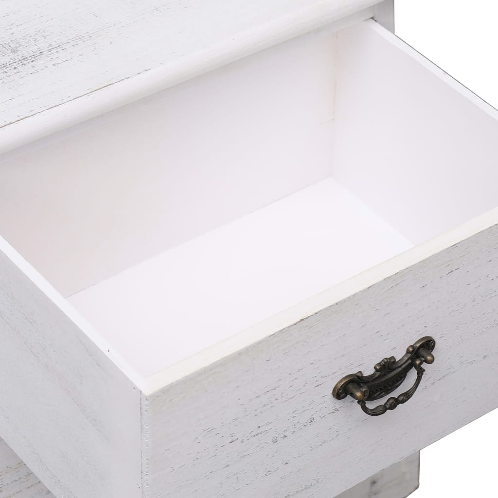 vidaXL Mesa de cabeceira 38x28x45 cm madeira de paulownia branco