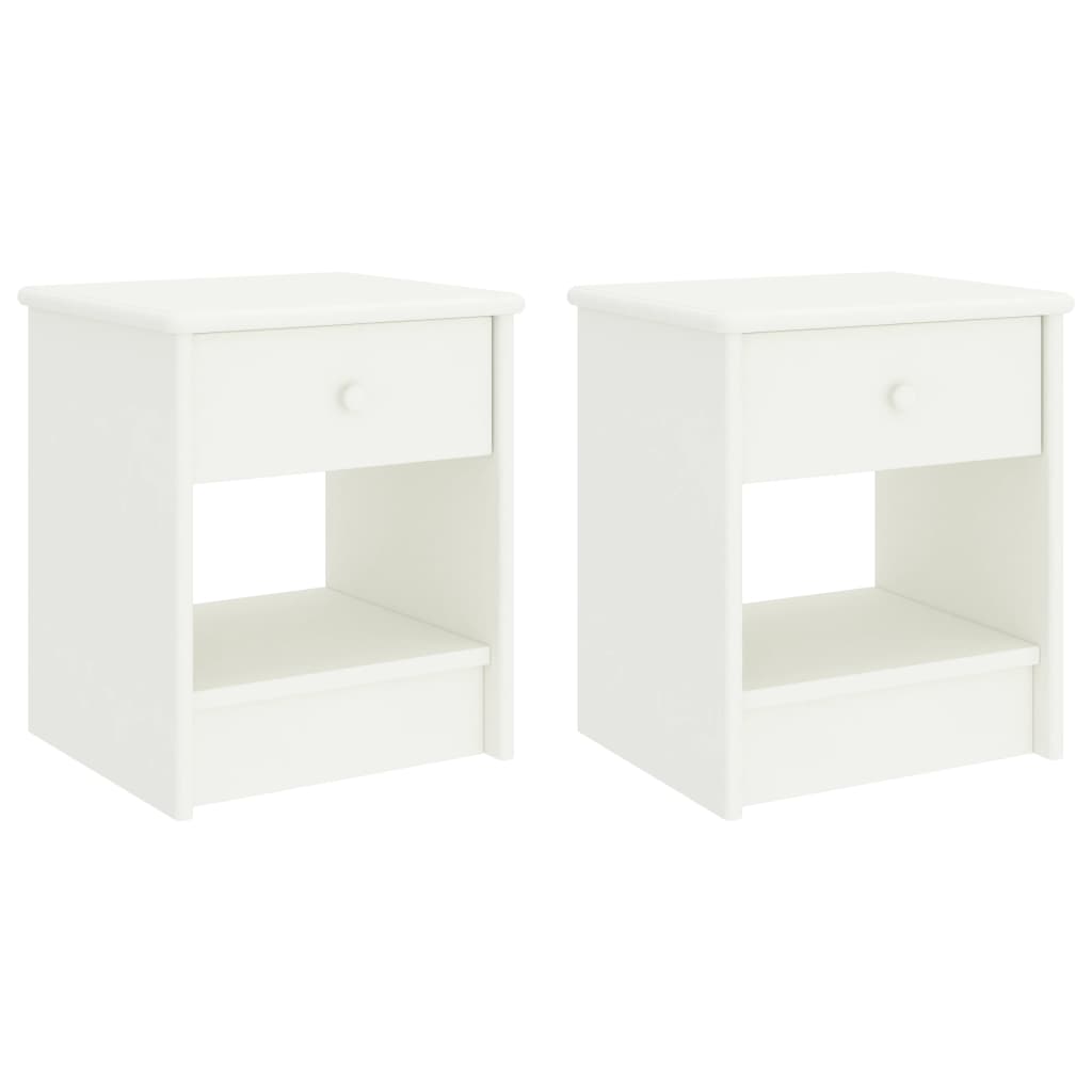 vidaXL Mesas de cabeceira 2 pcs 35x30x40cm madeira pinho maciça branco