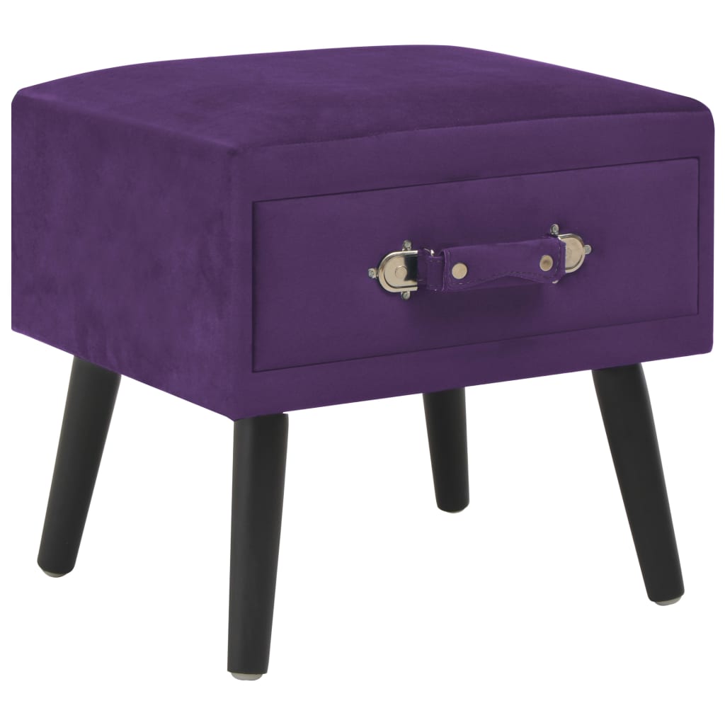 vidaXL Mesa-de-cabeceira 40x35x40 cm veludo roxo escuro