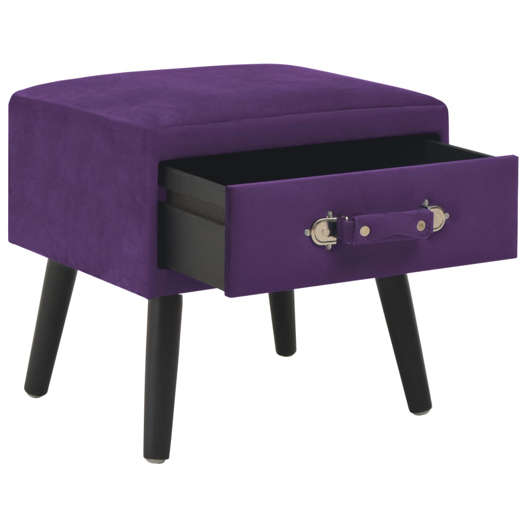 vidaXL Mesa-de-cabeceira 40x35x40 cm veludo roxo escuro