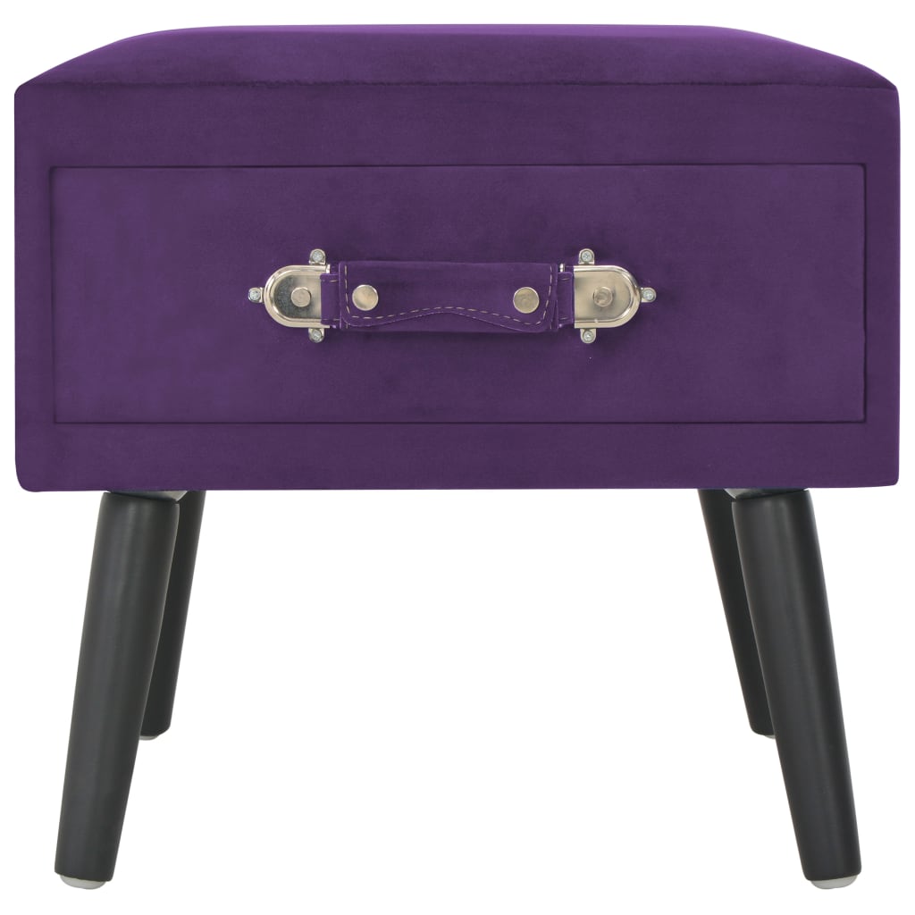 vidaXL Mesa-de-cabeceira 40x35x40 cm veludo roxo escuro