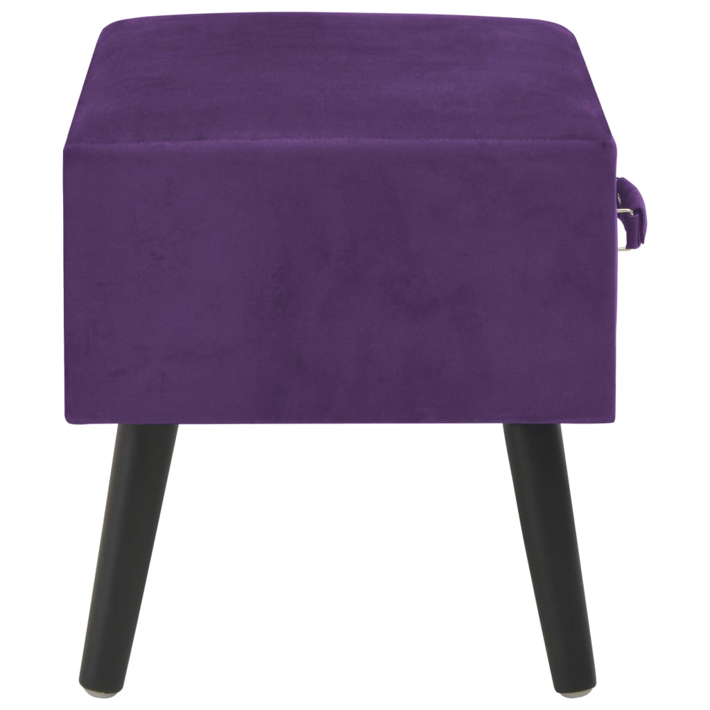 vidaXL Mesa-de-cabeceira 40x35x40 cm veludo roxo escuro