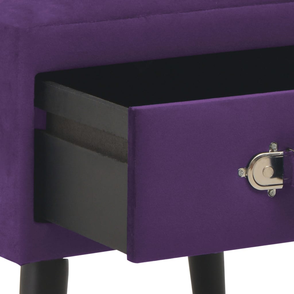 vidaXL Mesa-de-cabeceira 40x35x40 cm veludo roxo escuro