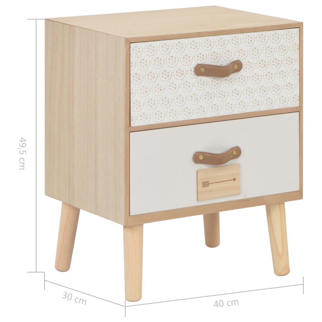 vidaXL Mesa-de-cabeceira com 2 gavetas 40x30x49,5 cm pinho maciço