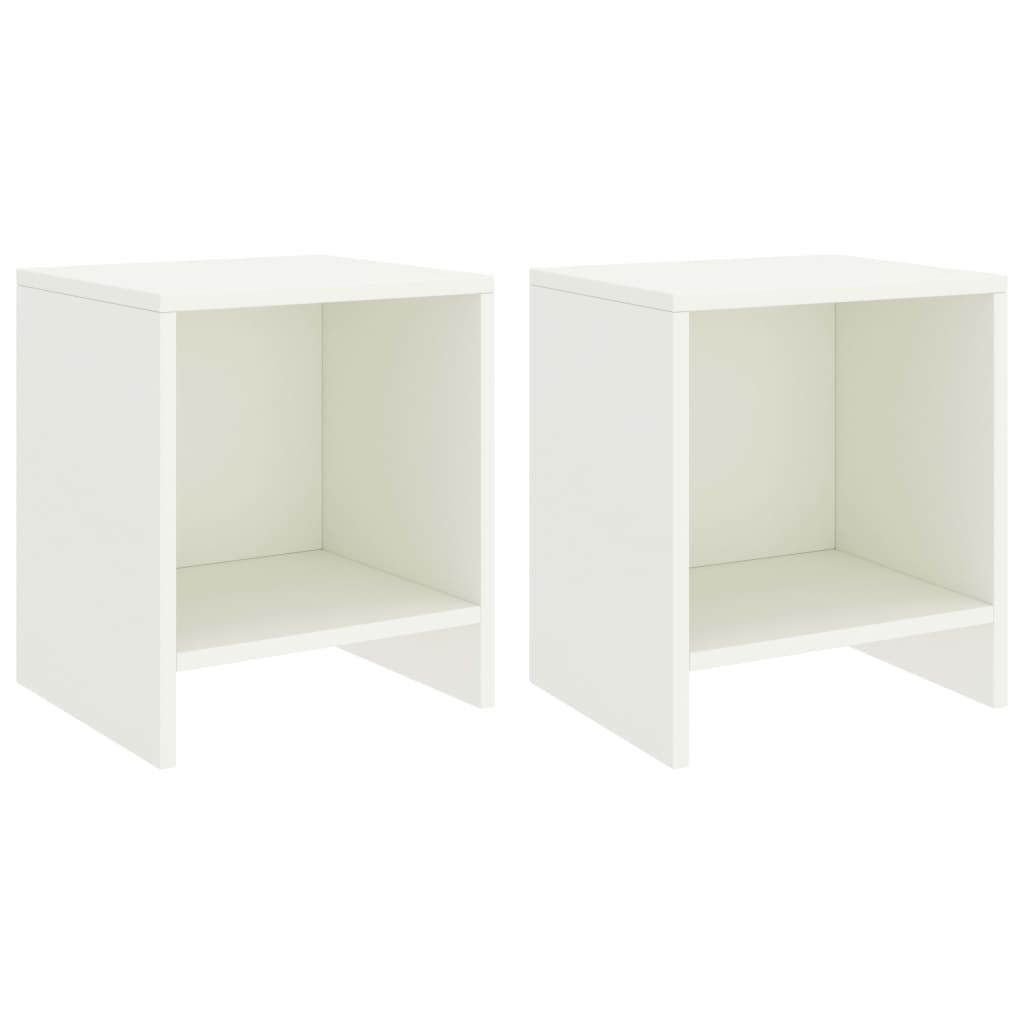 vidaXL Mesas de cabeceira 2 pcs 35x30x40cm madeira pinho maciça branco