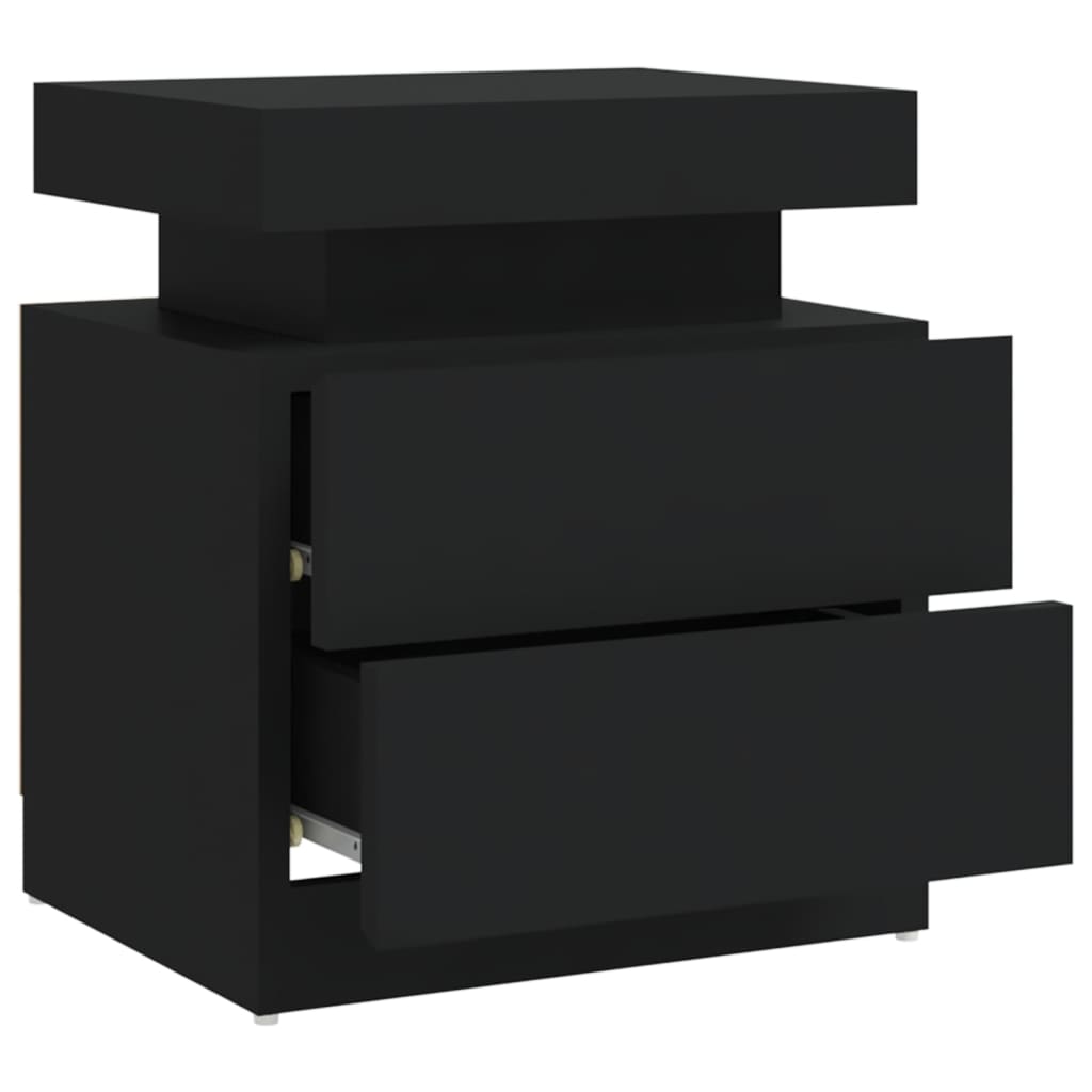 vidaXL Mesa de cabeceira 45x35x52 cm aglomerado preto