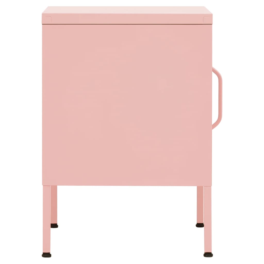 vidaXL Mesa de cabeceira 35x35x51 cm aço rosa