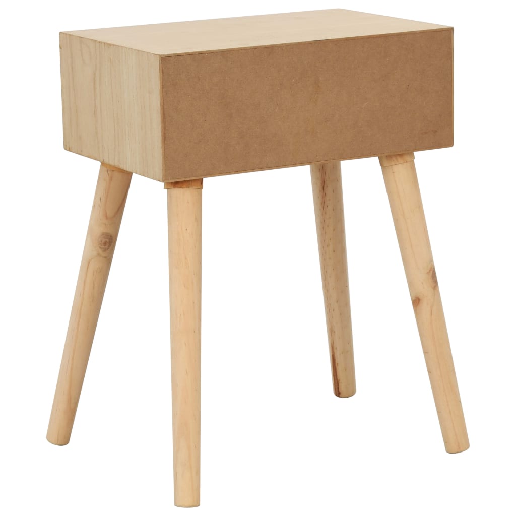 vidaXL Mesa de cabeceira com uma gaveta 44x30x58,5 cm pinho maciço