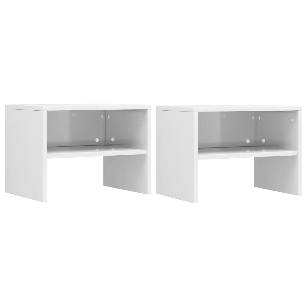 vidaXL Mesas-de-cabeceira 2 pcs 40x30x30cm aglomerado branco brilhante