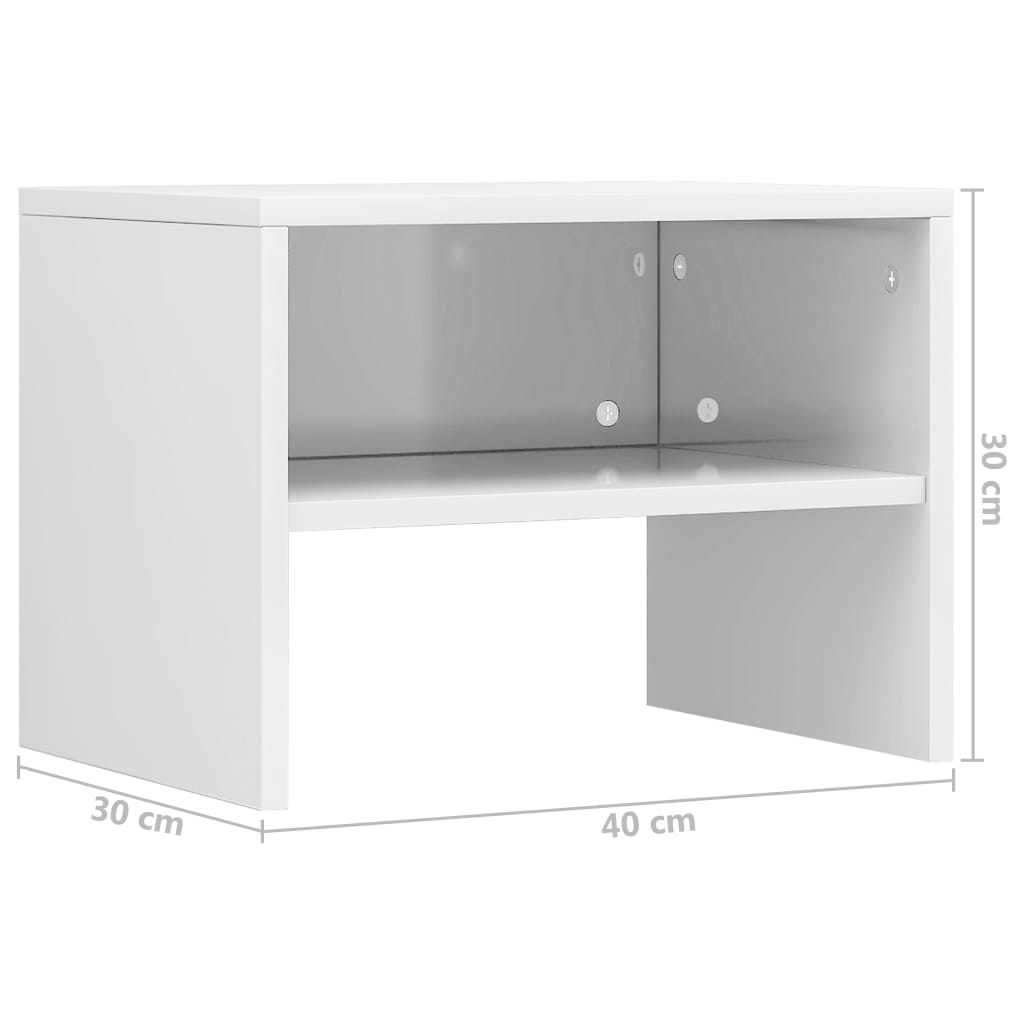 vidaXL Mesas-de-cabeceira 2 pcs 40x30x30cm aglomerado branco brilhante