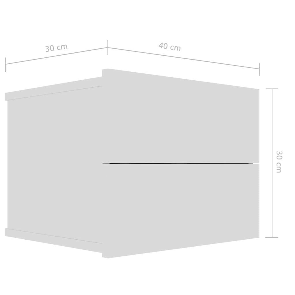 vidaXL Mesa de cabeceira 40x30x30 cm derivados de madeira branco