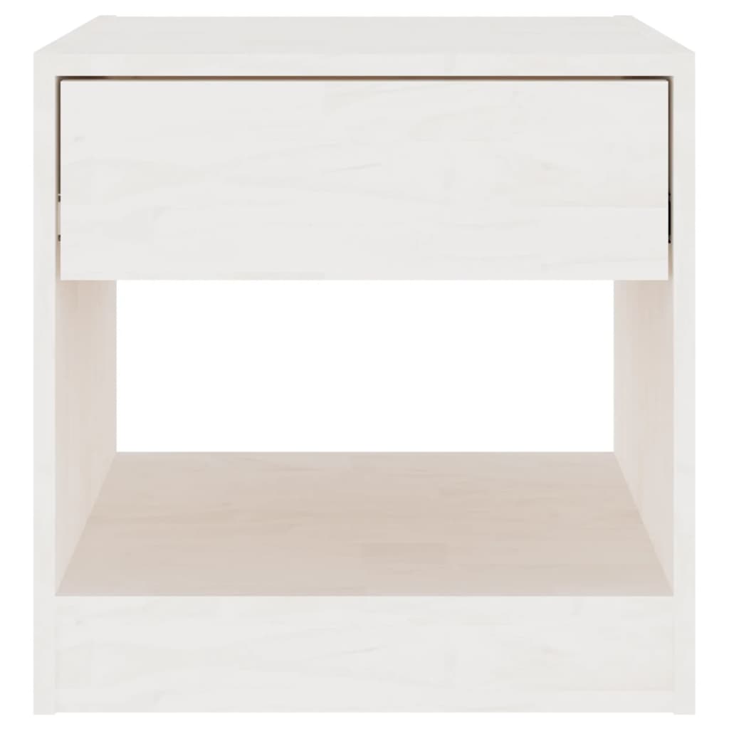 vidaXL Mesa de cabeceira 40x31x40 cm pinho maciço branco