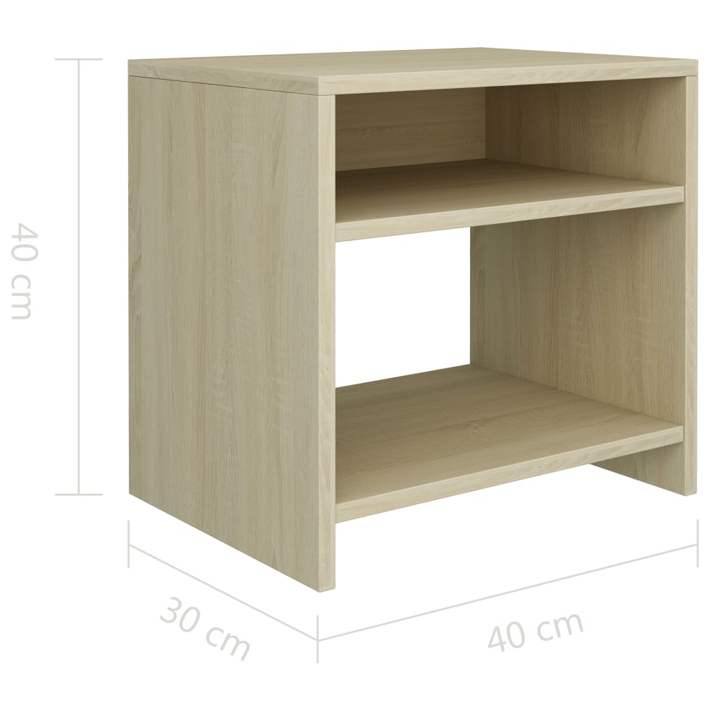 vidaXL Mesa de cabeceira 40x30x40 cm derivados madeira carvalho sonoma