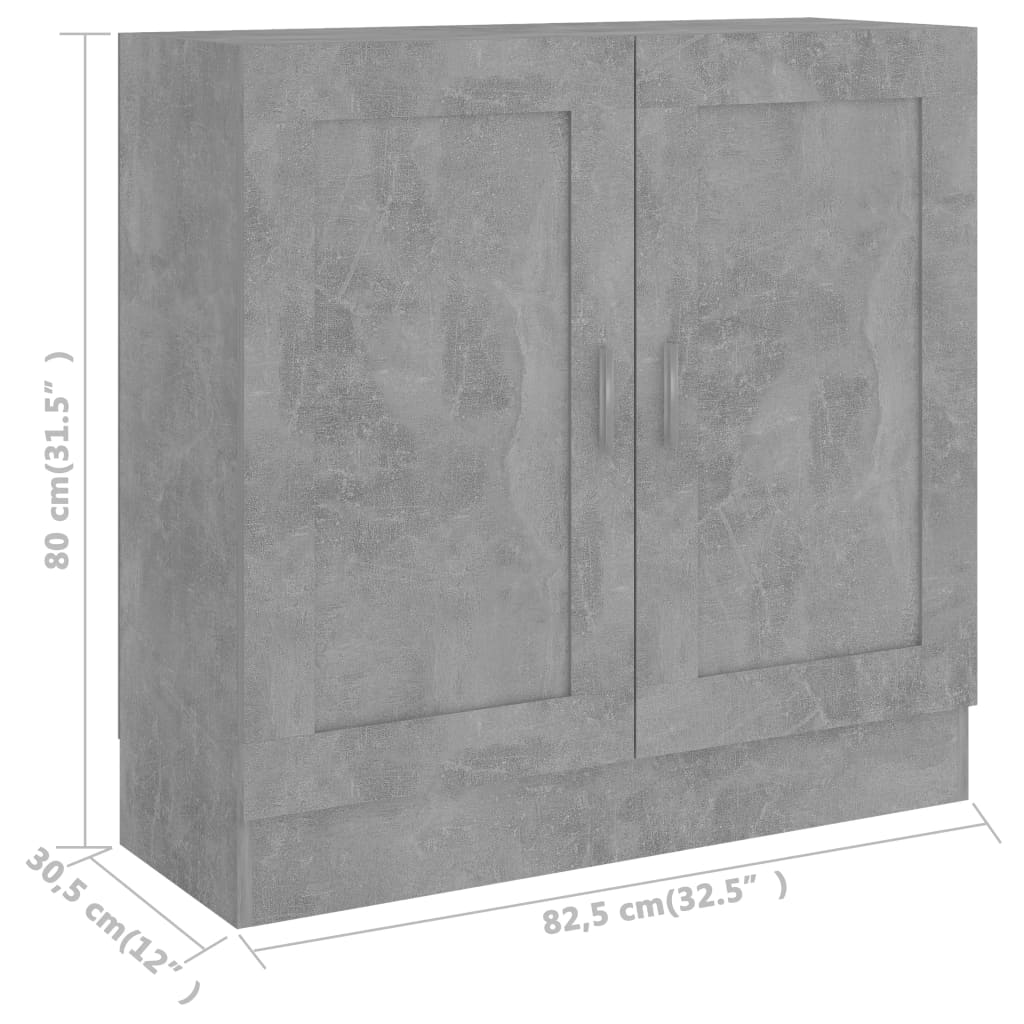 vidaXL Estante 82,5x30,5x80 cm contraplacado cinzento cimento