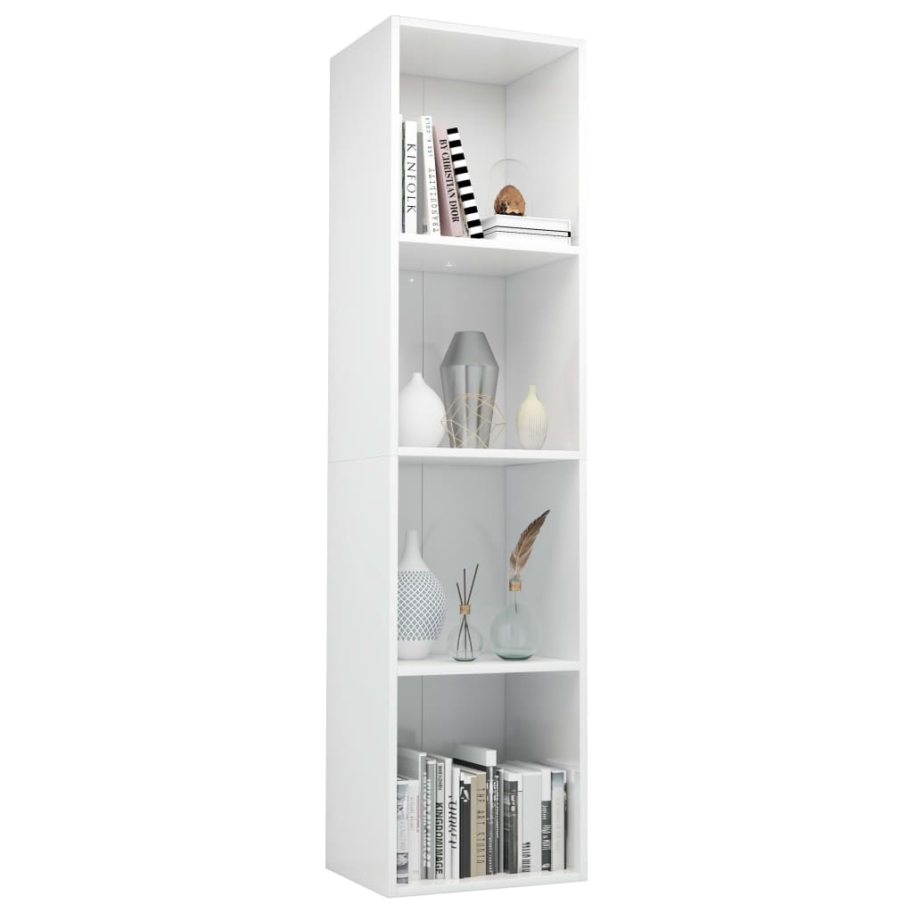 vidaXL Estante/móvel de TV 36x30x143 cm contraplacado branco brilhante