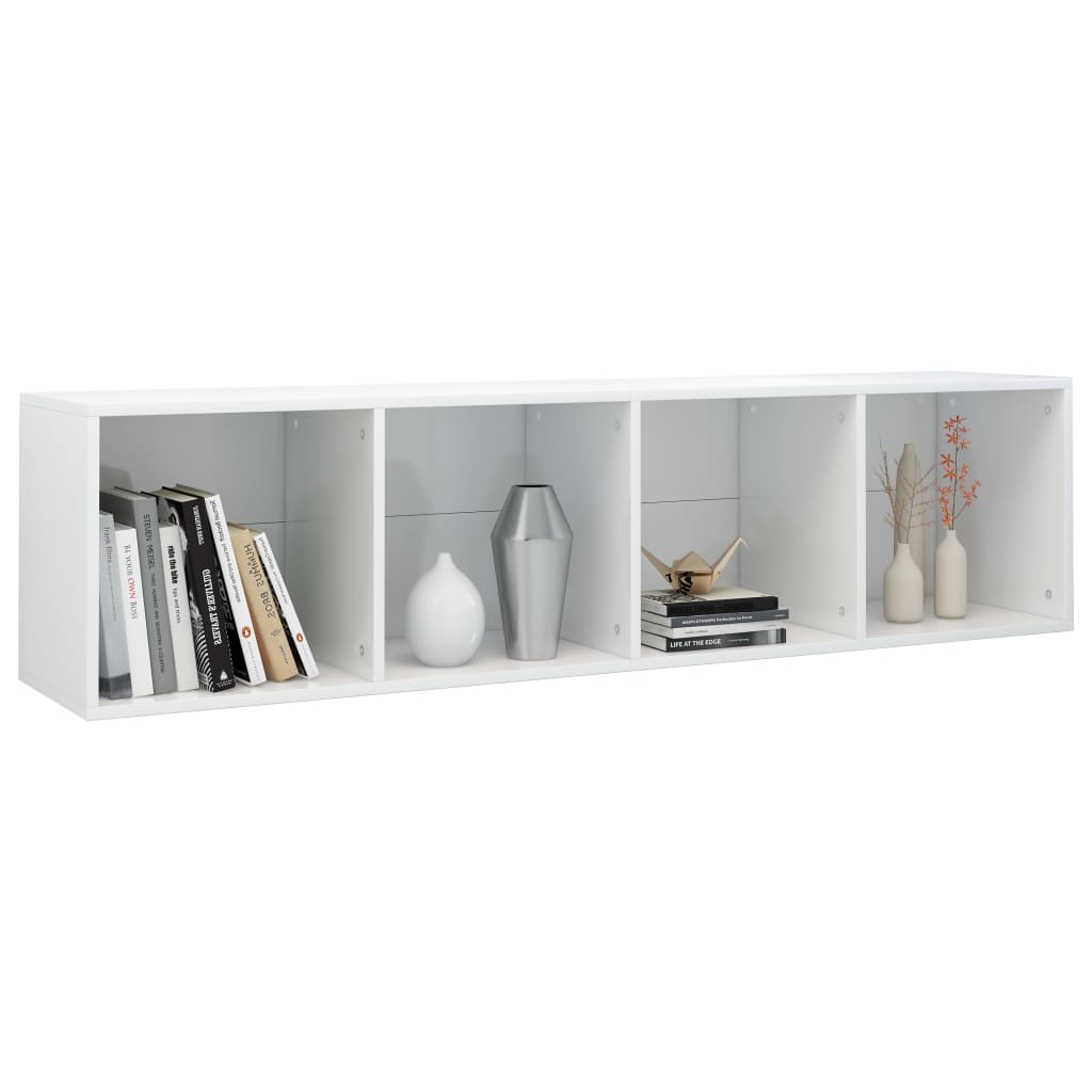 vidaXL Estante/móvel de TV 36x30x143 cm contraplacado branco brilhante