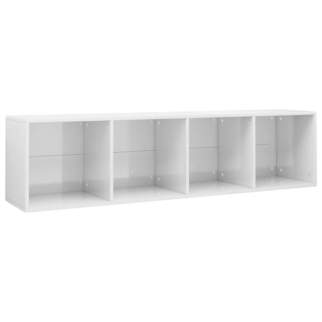 vidaXL Estante/móvel de TV 36x30x143 cm contraplacado branco brilhante