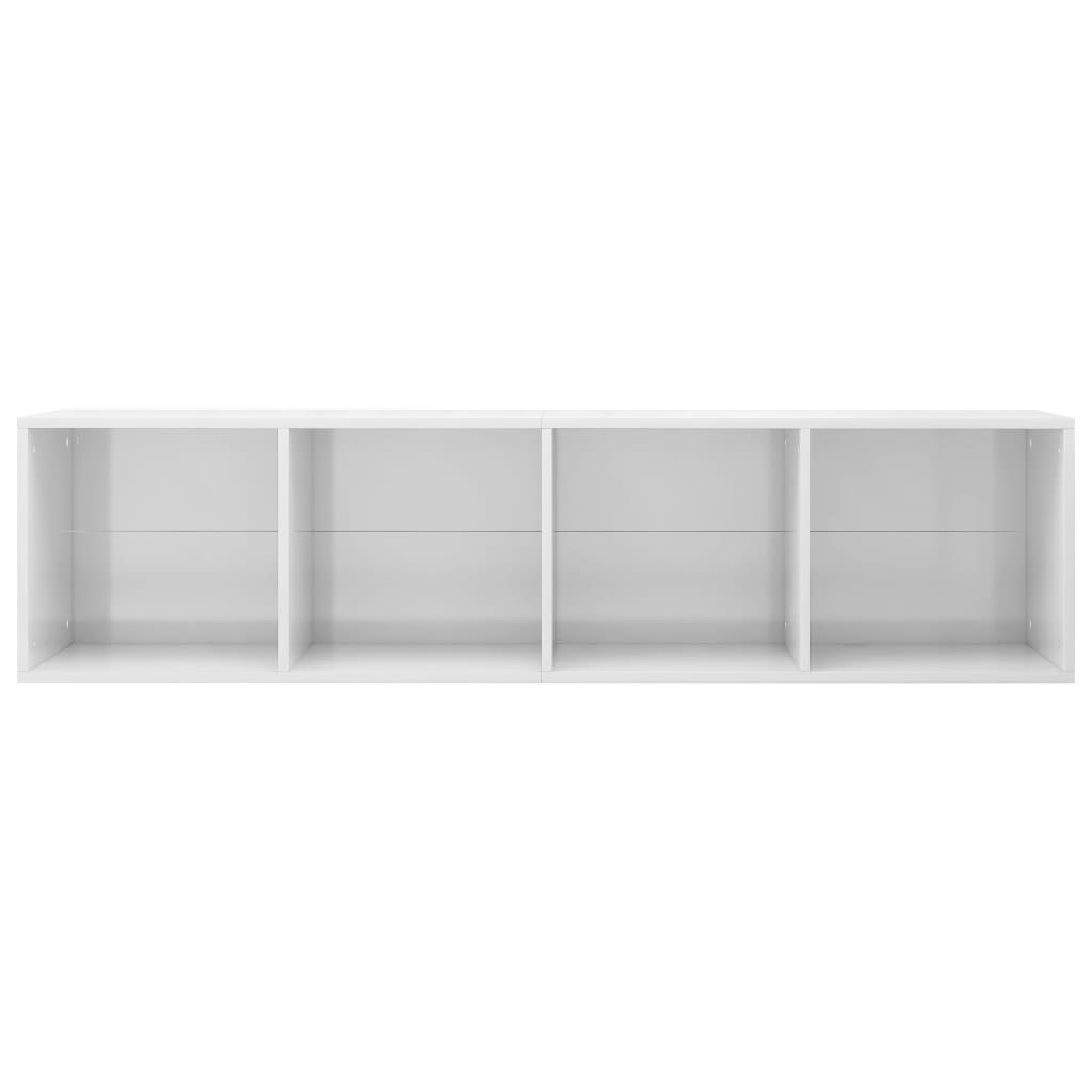 vidaXL Estante/móvel de TV 36x30x143 cm contraplacado branco brilhante