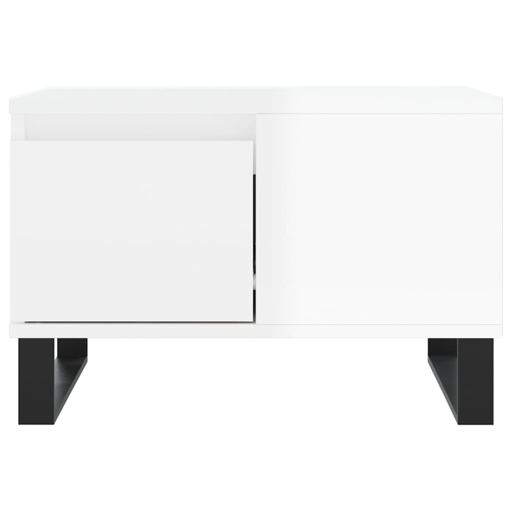 vidaXL Mesa de centro 55x55x36,5 cm derivados madeira branco brilhante