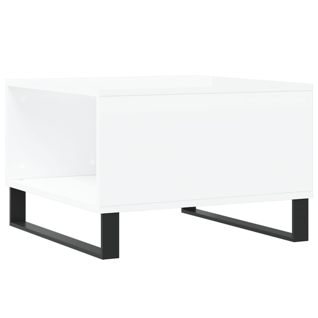 vidaXL Mesa de centro 55x55x36,5 cm derivados madeira branco brilhante