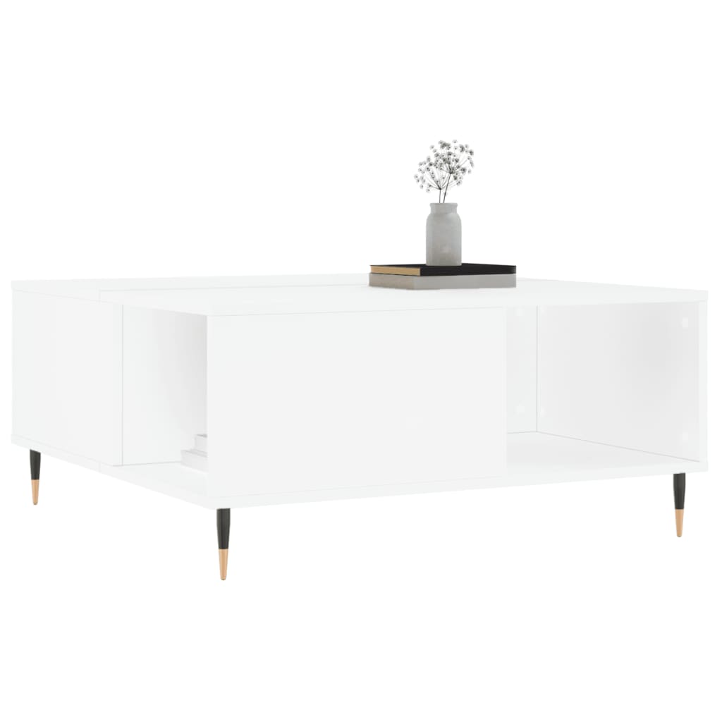 vidaXL Mesa de centro 80x80x36,5 cm derivados de madeira branco