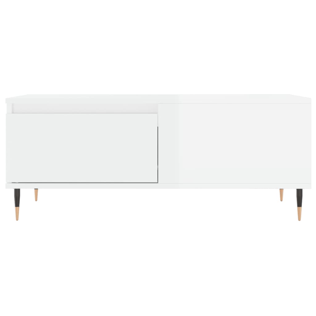 vidaXL Mesa de centro 90x50x36,5 cm derivados madeira branco brilhante