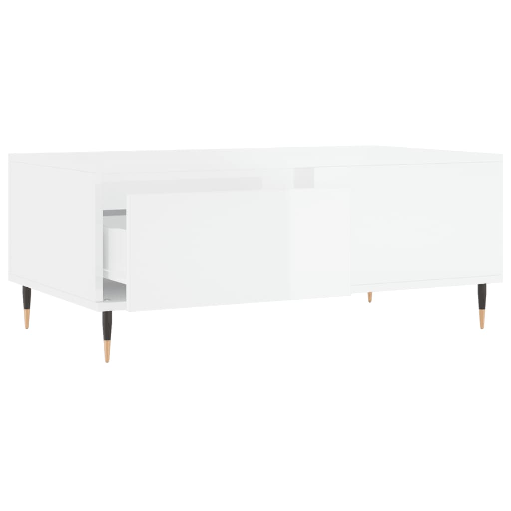 vidaXL Mesa de centro 90x50x36,5 cm derivados madeira branco brilhante