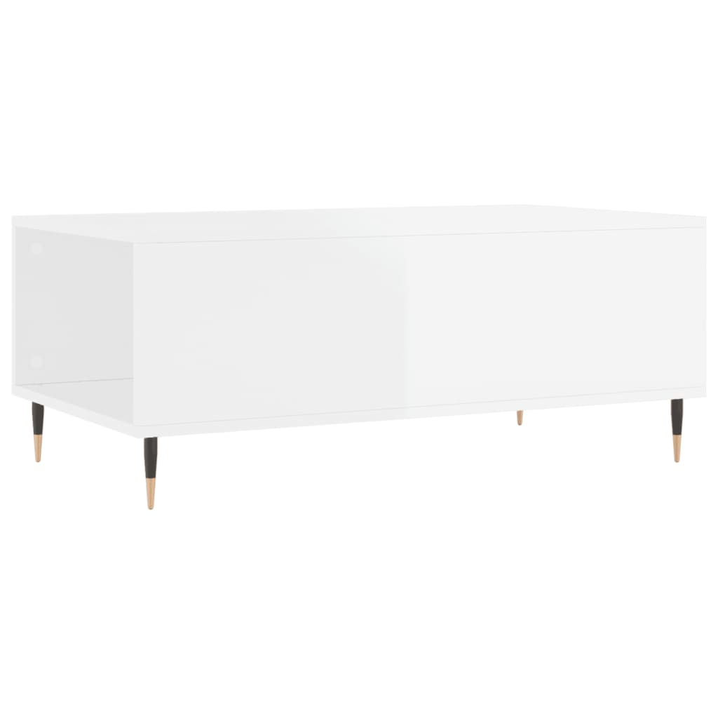 vidaXL Mesa de centro 90x50x36,5 cm derivados madeira branco brilhante