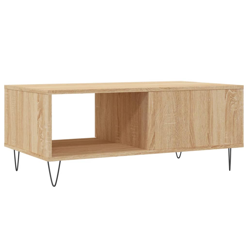 vidaXL Mesa de centro 90x50x36,5 cm derivados madeira carvalho sonoma