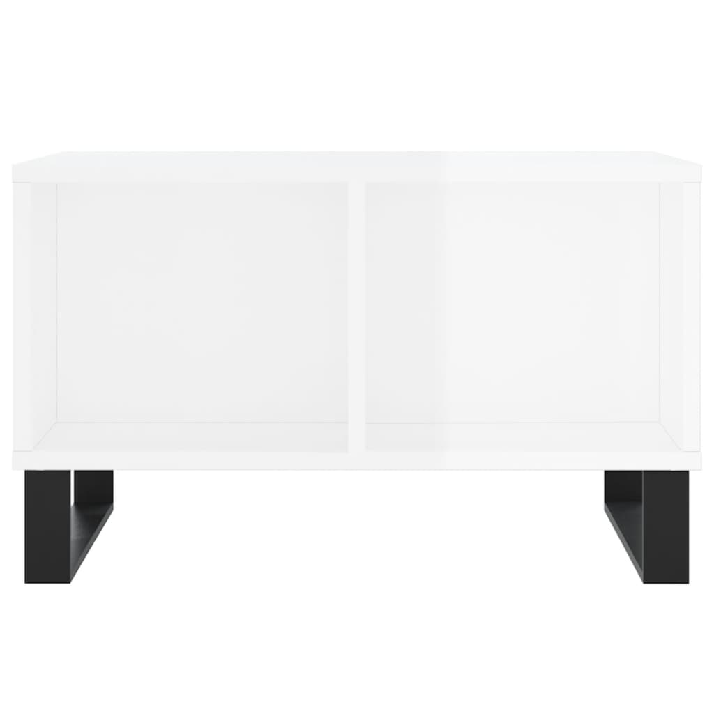 vidaXL Mesa de centro 60x50x36,5 cm derivados madeira branco brilhante